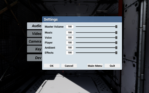 In-game audio settings.