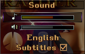 Audio settings (same options in all three games, just different theming)