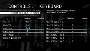 Keyboard combat configuration.