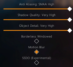 In-game advanced graphics settings