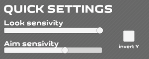 In-game quick settings.