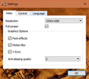 Launcher video settings.