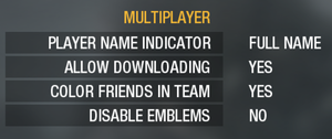 Multiplayer settings