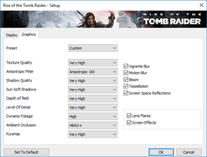Launcher graphics settings (Steam version).