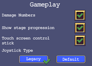 Gameplay options