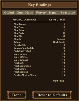 In-game keyboard map settings.