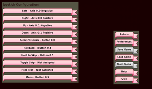 Controller remapping menu.