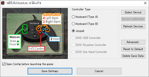 Joypad controls (translated launcher).