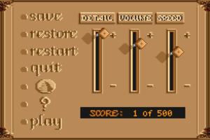 In-game options menu (1992 VGA remake).