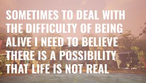 Sometimes to Deal with the Difficulty of Being Alive, I Need to Believe There Is a Possibility That Life Is Not Real. cover