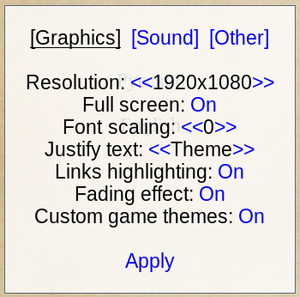 In-game graphics menu.