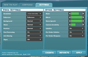 Video and Audio Settings.