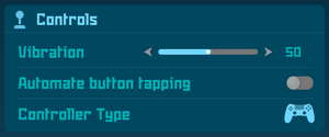Input settings (gamepad)