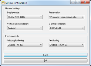 GOG.com release DirectX wrapper settings menu.