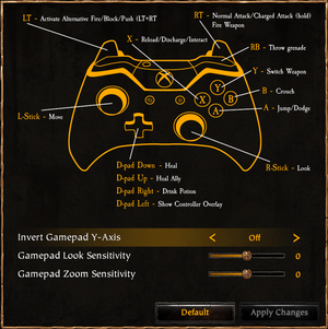 In-game controller settings.