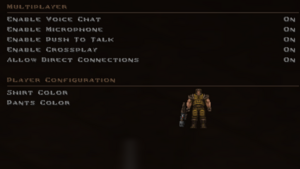 Multiplayer settings
