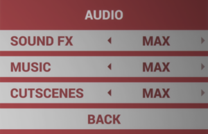 In-game audio settings.