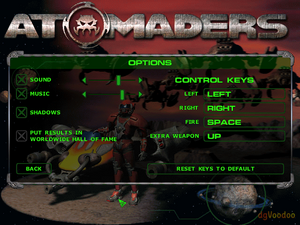 The remap controls section of Atomaders including the sound settings