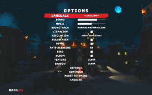 In-game video and audio settings.