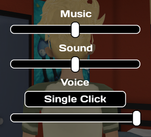 Audio settings from pause menu.