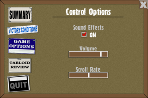 In-game control options.