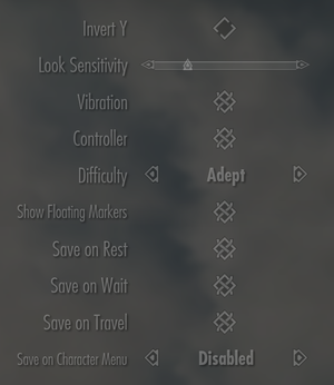 In-game input settings.