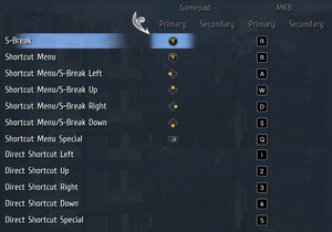 Gamepad settings and keyboard and mouse bindings (Shortcuts)