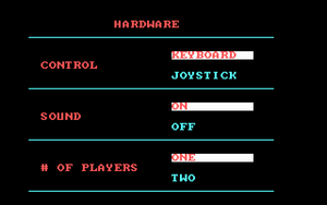 In-game options menu (CGA version).