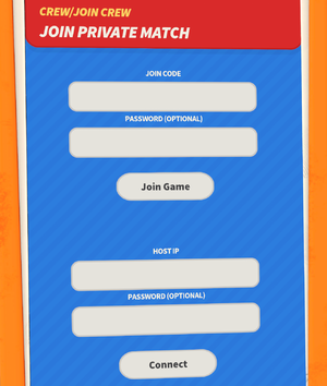 Multiplayer menu (Join Game)