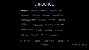 Language settings.