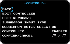 Relic (in-game item) use can be either dedicated button or Up+Attack making it compatible with more controllers including NES Controller. Can be changed per campaign.