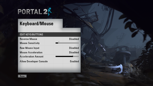 In-game general controls settings.