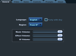 In-game audio/language settings.
