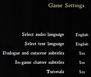 In-game game settings.