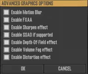 Advanced graphics settings