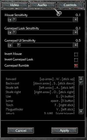 In-game input settings (1/3)