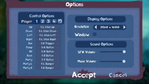 General settings with XInput controller.