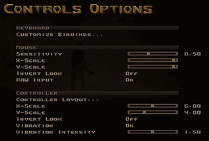 In-game control options.