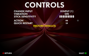 In-game controller settings