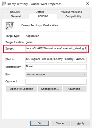 Game's shortcut with launch argument.