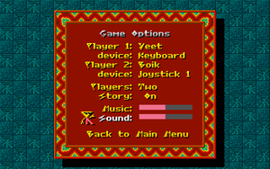 In-game options (DOS).