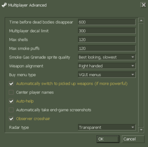 In-game advanced multiplayer settings.