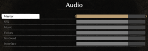 Audio settings
