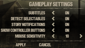 Gameplay settings