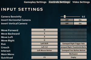 Input settings