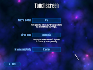 In-game touchscreen settings