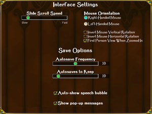 Input settings