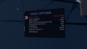 Video options