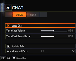 Voice Chat settings.