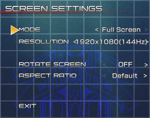 Screen settings